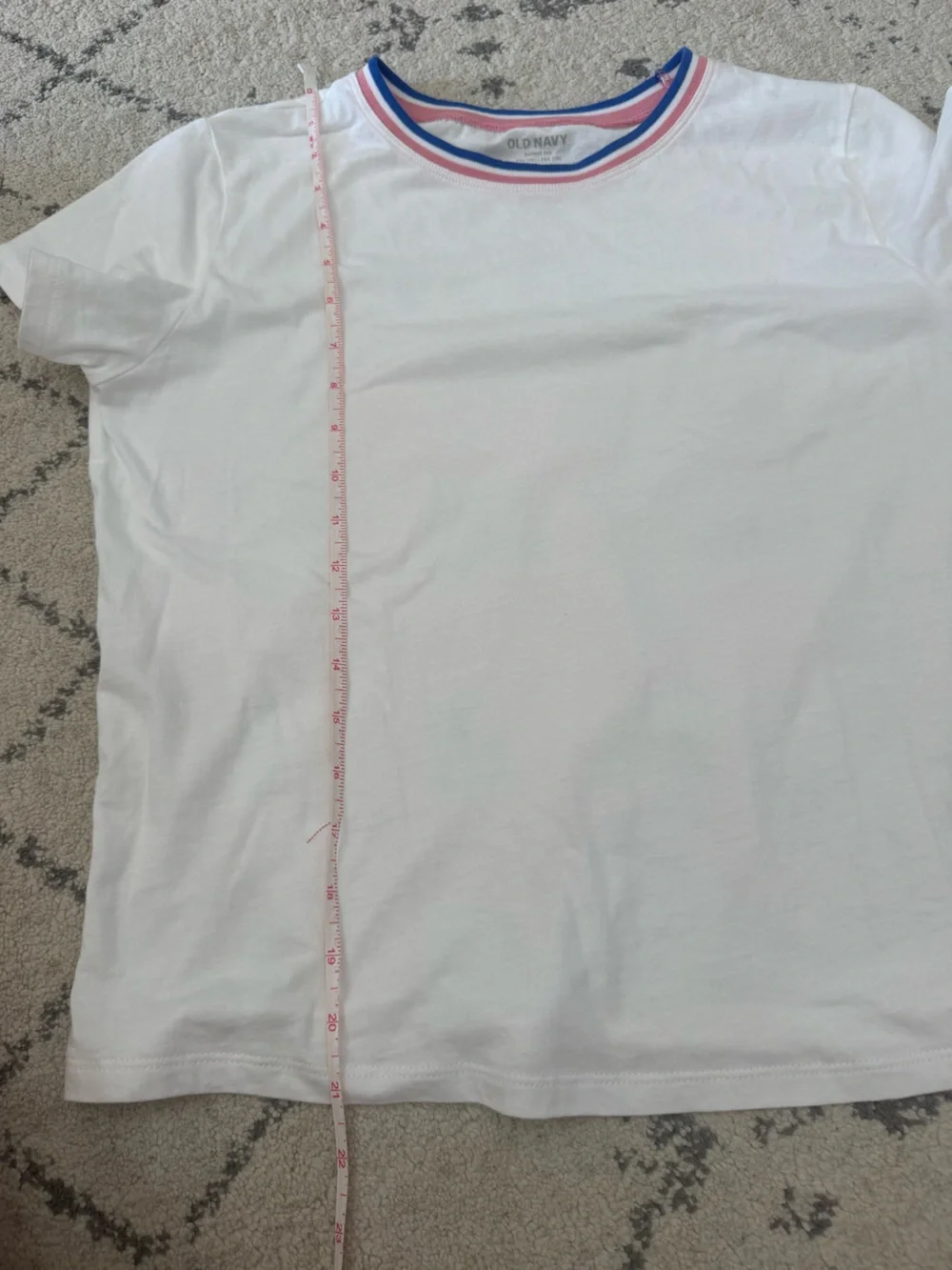 T-Shirt Ribbed Varsity Stripe Collar Short Sleeve Top